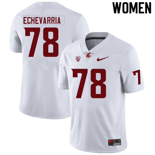 Women #78 Jesus Echevarria Washington State Cougars College Football Jerseys Sale-White - Click Image to Close